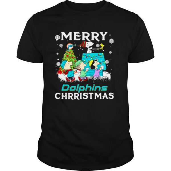 Merry Dolphins Christmas Peanuts Xmas Tree shirt