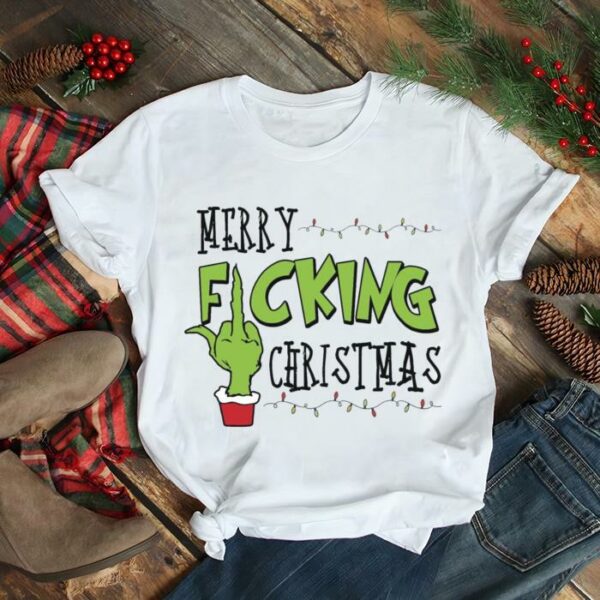 Merry Fucking Christmas Grinch Middle Finger shirt