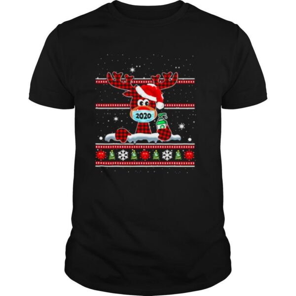 Merry Quarantine Christmas 2020 Reindeer Mask Family Pajamas shirt