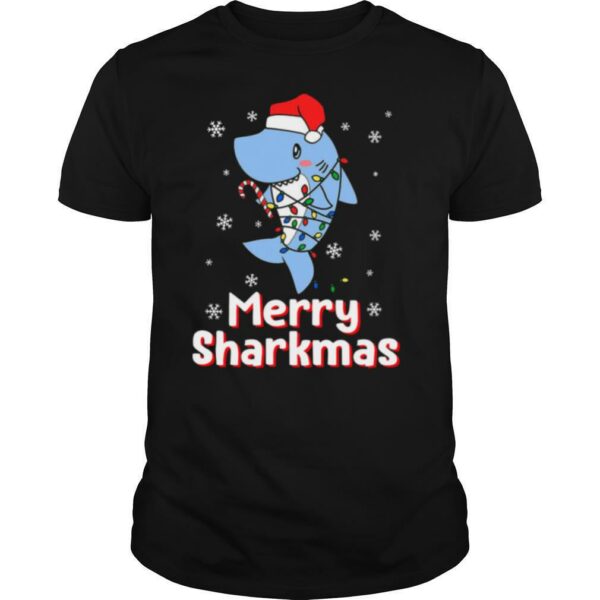 Merry Sharkmas Cute Santa Shark Christmas shirt