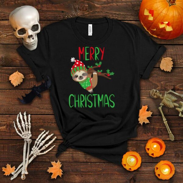 Merry Slothmas Christmas Pajama for Sloth Lovers T Shirt