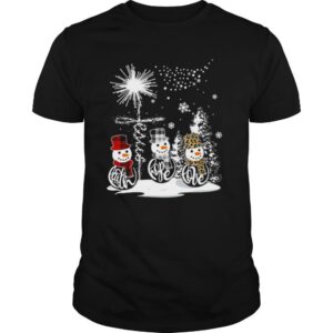Merry christmas faith hope love snowman leopard shirt