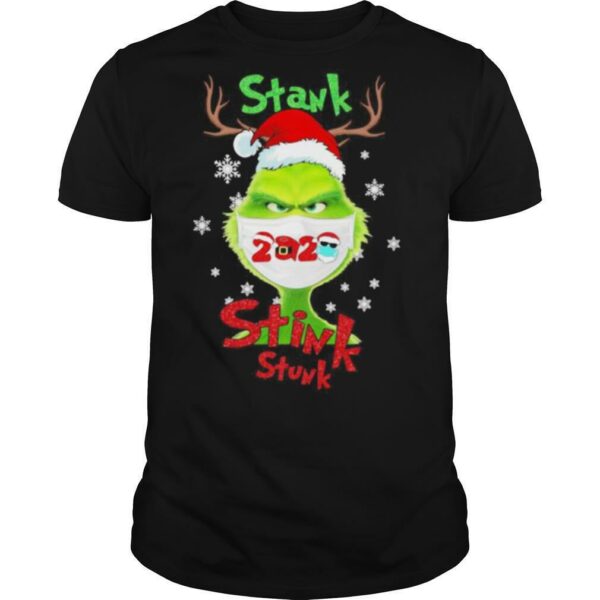 Merry christmas grinch wear mask stink stank stunk 2020 shirt