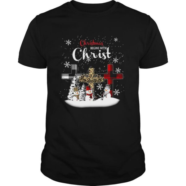 Merry christmas snowman leopard with christ 2020 shirt