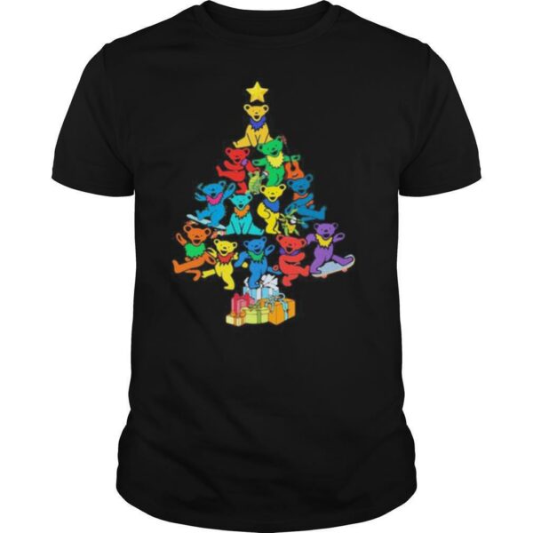 Merry christmas tree bears color shirt