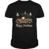 Merry christmas tree car vintage leopard shirt
