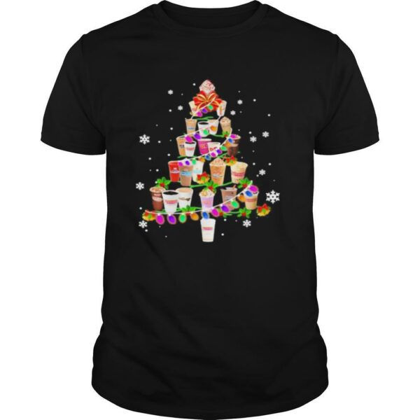 Merry christmas tree dunkin donuts coffee shirt