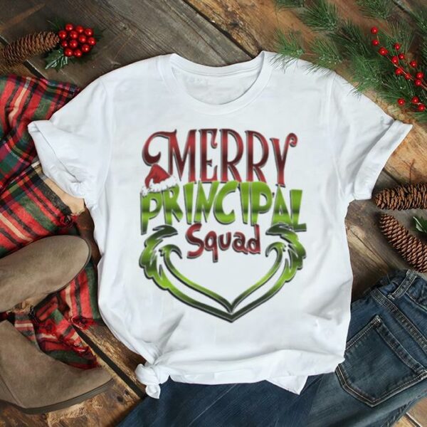 Merry principal squad Grinch hat christmas t shirt