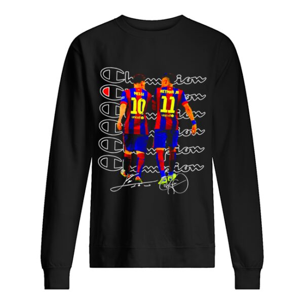 Messi and Neymar Champions shirt