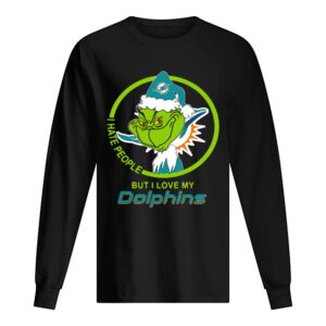Miami Dolphins NFL Christmas Grinch Santa I Hate People But I Love My Dolphins shirt 1