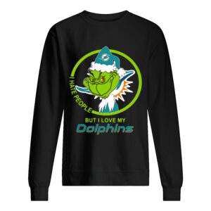 Miami Dolphins NFL Christmas Grinch Santa I Hate People But I Love My Dolphins shirt 2