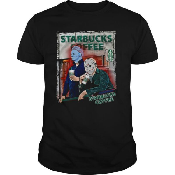 Michael Myers And Jason Voorhees Starbucks Coffee shirt