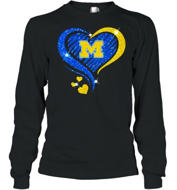 Michigan Wolverines Football Heart Diamond Shirt