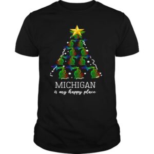 Michigan is my happy place Christmas shirt