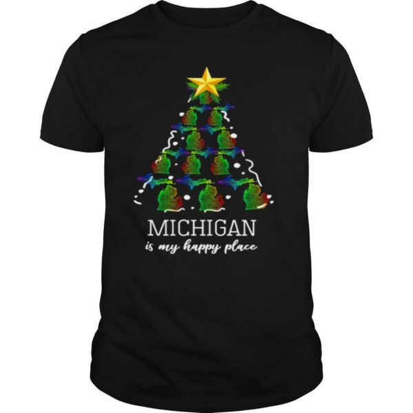 Michigan is my happy place Christmas shirt