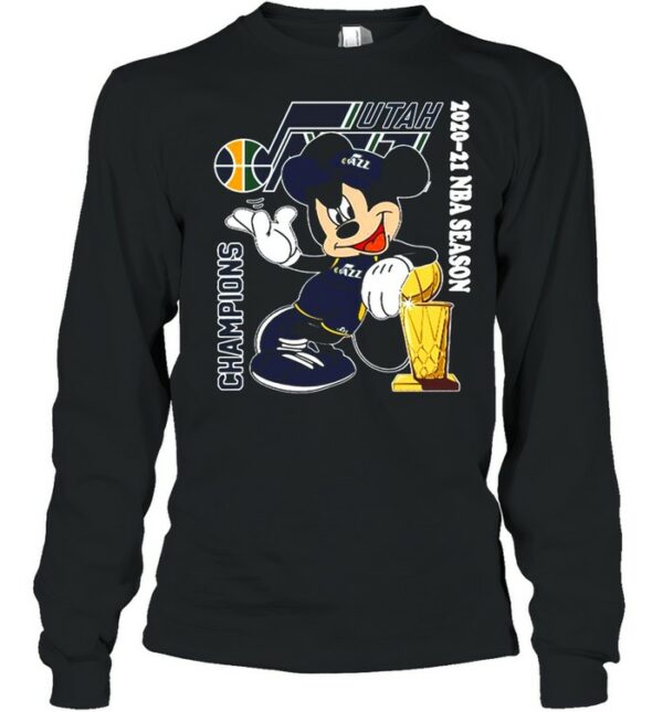 Mickey Mouse Utah Jazz Champions 2021 NBA season shirt