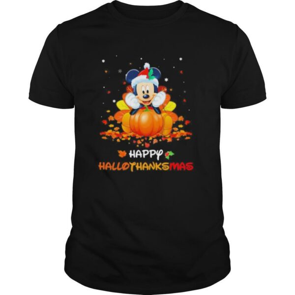 Mickey mouse happy hallothanksmas halloween thanksgiving christmas shirt