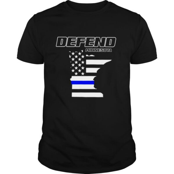 Minnesota State Defend Police Officer Support Blue American Flag shirt