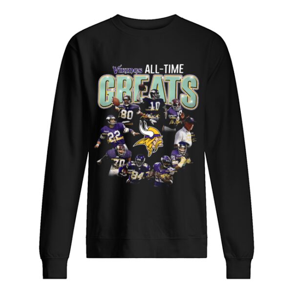 Minnesota Vikings all time great players signatures shirt