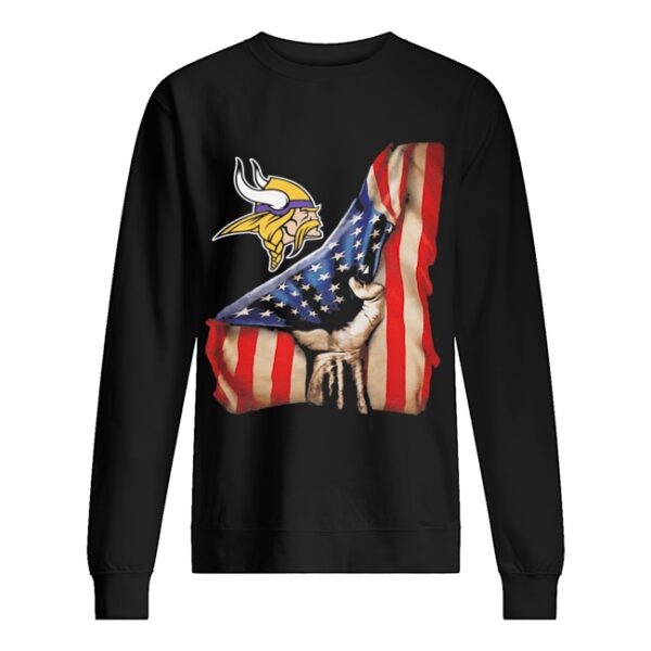 Minnesota vikings american flag independence day shirt