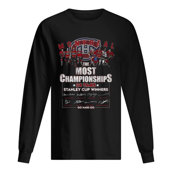 Montreal Canadiens The Most Championships 24 times Stanley Cup shirt