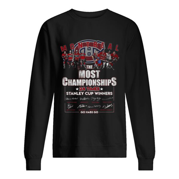 Montreal Canadiens The Most Championships 24 times Stanley Cup shirt