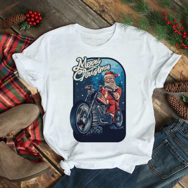 Motobike Santa Merry Christmas Unisex T Shirt