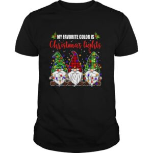 My Favorite Color Is Christmas Lights 3 Gnomes Merry Christmas shirt