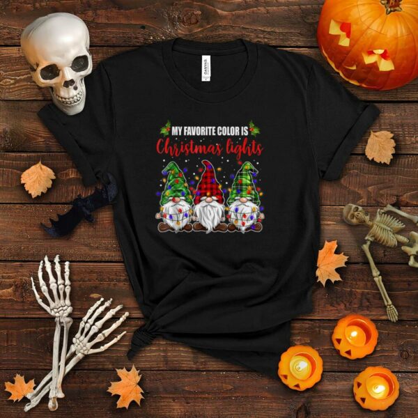 My Favorite Color Is Christmas Lights Gnomes Merry Christmas T Shirt