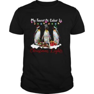 My Favorite Color Is Penguin Christmas Lights shirt