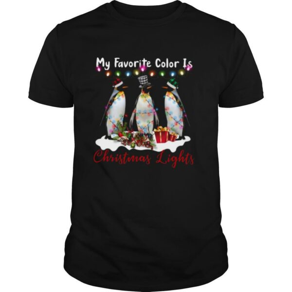 My Favorite Color Is Penguin Christmas Lights shirt