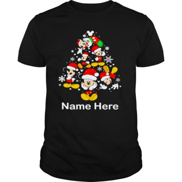 Name Here Christmas Tree Mickey Disney Xmas shirt