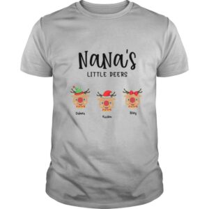 Nanas Little Deers Customized Grandkid Christmas Deers Gift For Nana Christmas shirt