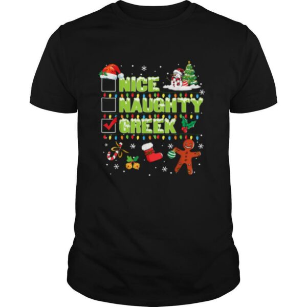 Naughty Greek Christmas Santa Xmas shirt