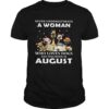 Never Underestimate A Woman Who Loves Dogs And Was Born In August Christmas shirt