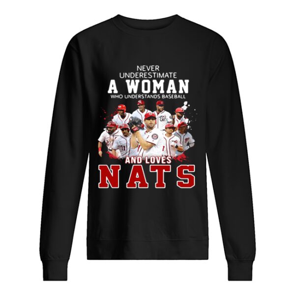 Never Underestimate A Woman Who Understands Baseball And Loves Nats Shirt