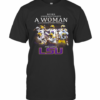 Never Underestimate A Woman Who Understands Football And Loves Lsu Tigers Logo T-Shirt