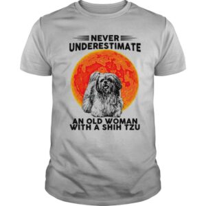 Never Underestimate An Old Woman With A Shih Tzu Dog Moon Halloween shirt