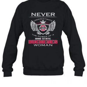 Never Underestimate The Power Of A Ohio State Buckeyes Woman T-Shirt
