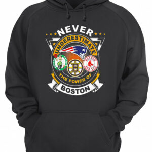 Never underestimate Patriots Celtics Bruins the power of Boston shirt 3