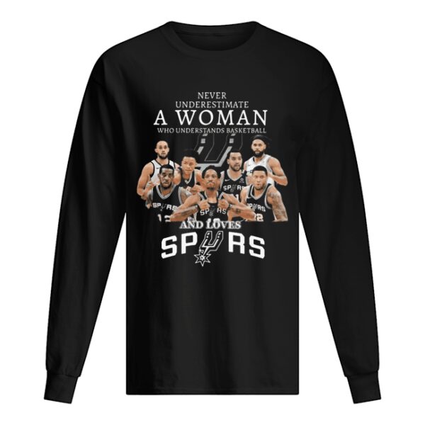 Never underestimate a woman who understands basketball and loves san antonio spurs shirt