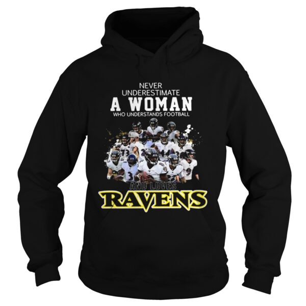 Never underestimate a woman who understands football Ravens shirt