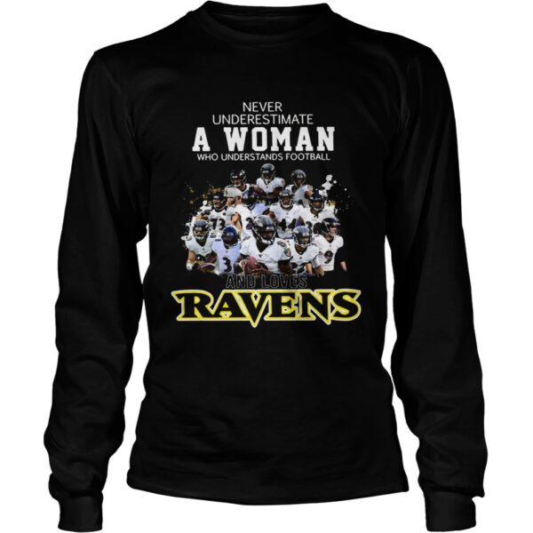 Never underestimate a woman who understands football Ravens shirt