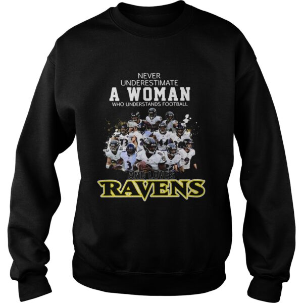 Never underestimate a woman who understands football Ravens shirt