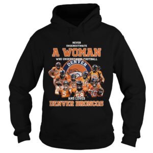 Never underestimate a woman who understands football and love Denver Broncos shirt Never underestimate a woman who understands football and love Denver Broncos shirt