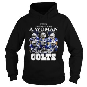 Never underestimate a woman who understands football and loves Colts shirt Never underestimate a woman who understands football and loves Colts shirt