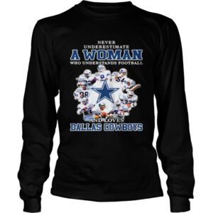 Never underestimate a woman who understands football loves Dallas Cowboys shirt Never underestimate a woman who understands football loves Dallas Cowboys shirt