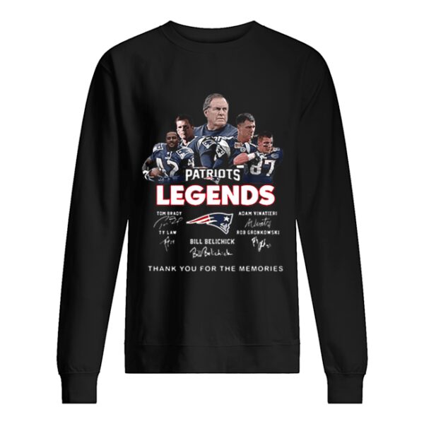 New England Patriots legends thank you for the memories signatures shirt