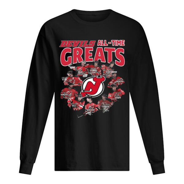 New Jersey Devils all time great players signatures shirt