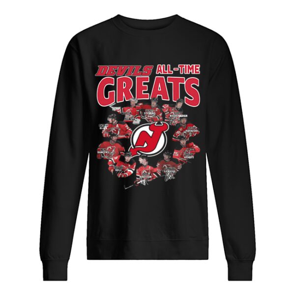 New Jersey Devils all time great players signatures shirt